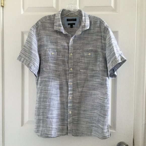 Banana Republic Other - Banana Republic Blue Short Sleeve Linen Shirt